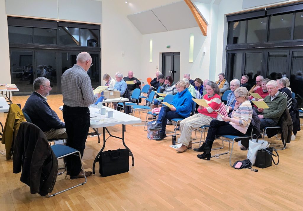 Graham Franklin takes the AGM through the Shipston Beekeepers Annual Plan